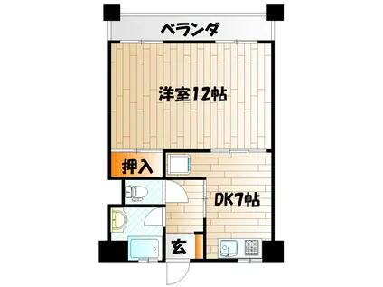 GRAND-RESIDE PHOENIX(1DK/4階)の間取り写真