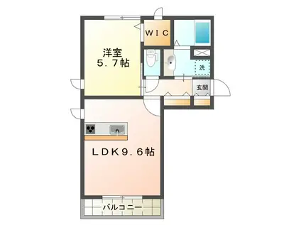 セジュール垂水イースト(1LDK/3階)の間取り写真
