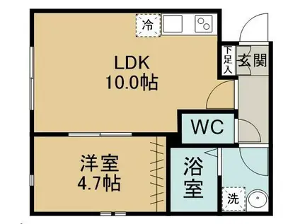 ペンタス(1LDK/1階)の間取り写真