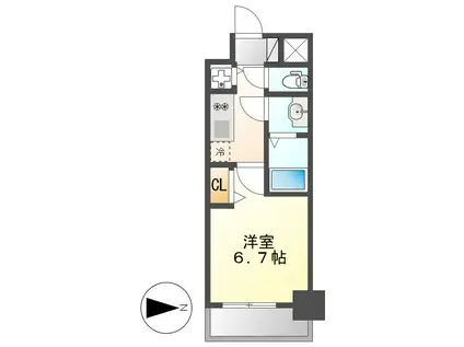 プレサンス名古屋STATIONルミアス(1K/11階)の間取り写真