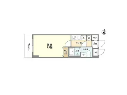 アルファコート西川口22(1K/5階)の間取り写真