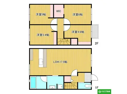 津守アパート(4LDK/1階)の間取り写真