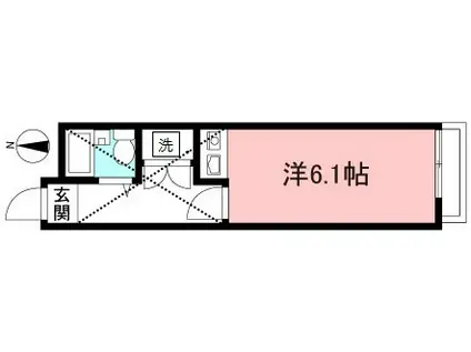 アップルハウス読売ランド(1K/2階)の間取り写真