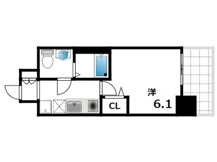 アクロス神戸住吉ステーションフロント(1K/8階)の間取り写真