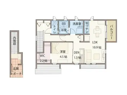 千代町小路レジデンスA(1SLDK/2階)の間取り写真