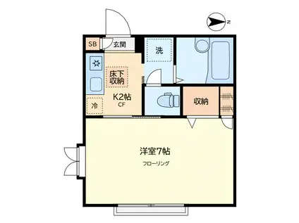 アーバンハイム(1K/1階)の間取り写真