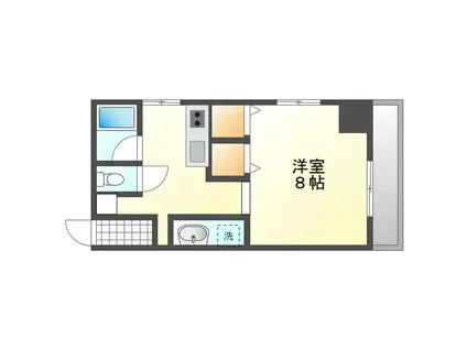 スタシオン電車みち(1K/2階)の間取り写真