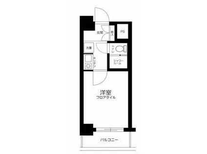 APARTMENT祐天寺(1K/6階)の間取り写真