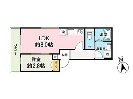 草加市西町計画(1LDK/2階)の間取り写真