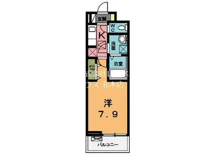 ラグラス(1K/2階)の間取り写真