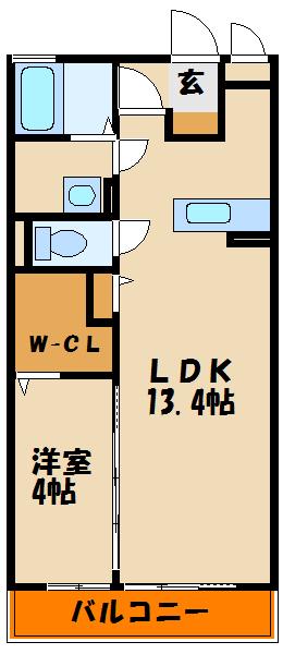 エスポワール西明石(1LDK/1階)の間取り写真