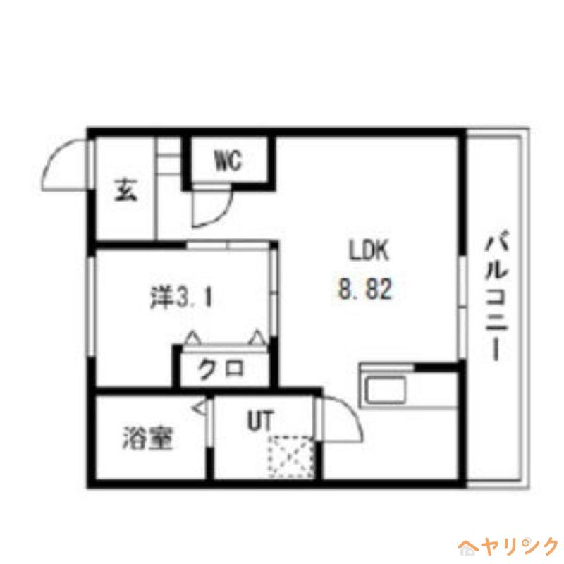 ティンガーラ須ヶ口 イースト(1LDK/1階)の間取り写真