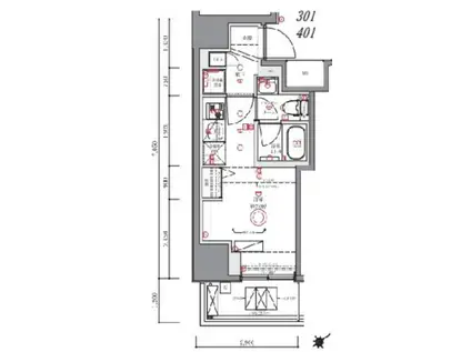 AZEST横濱吉野町(ワンルーム/2階)の間取り写真