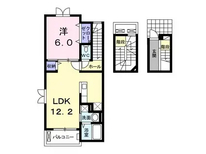 レジデンスひのくち(1LDK/3階)の間取り写真