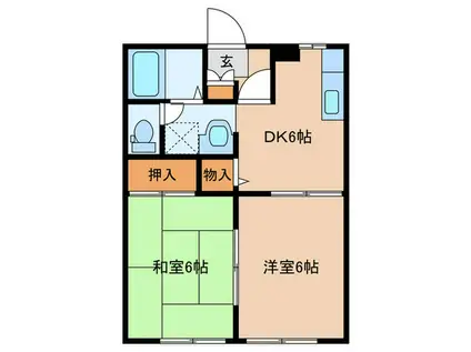 エクセレント30(2DK/2階)の間取り写真