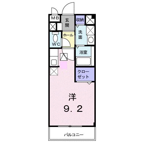 モルティ・MK(ワンルーム/1階)の間取り写真