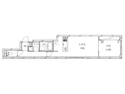 プラウ レーヴ 富小路(1LDK/4階)の間取り写真