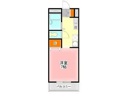 メゾン・アンジュIII(1K/2階)の間取り写真