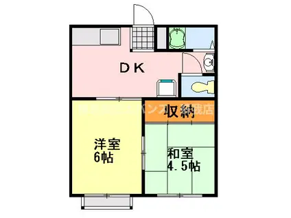 千葉サンハイツ(2DK/2階)の間取り写真
