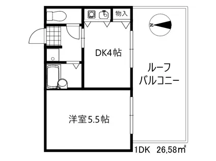 ショウワエクセルビュー神戸(1DK/5階)の間取り写真
