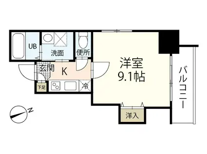 LA VIVANT 西白島(1K/7階)の間取り写真