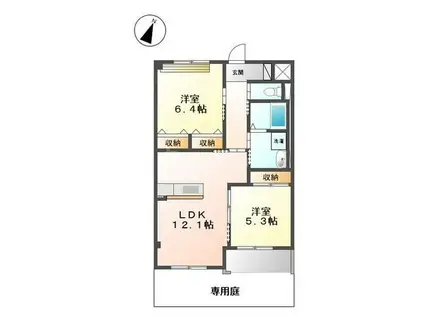 CASSIOPEIA(2LDK/1階)の間取り写真