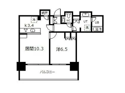 プレミスト旭川ザ・タワー(1LDK/22階)の間取り写真