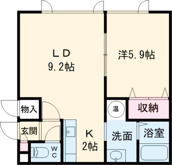 レジェンド9・6(1LDK/1階)の間取り写真