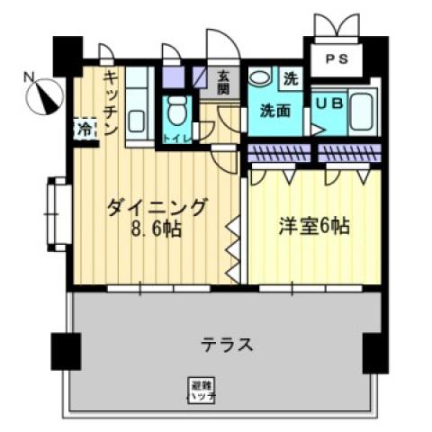 LAND・MARK KOGO(1LDK/9階)の間取り写真