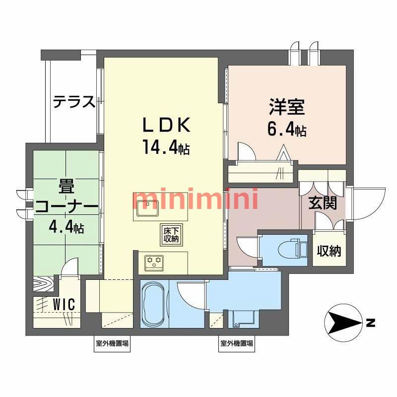 メゾンオリーブIII(2LDK/1階)の間取り写真