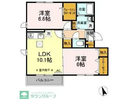 D-HOUSE(2LDK/3階)の間取り写真