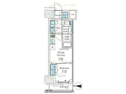 ベルファース錦糸町サウス ベルファース錦糸町サウス(1DK/6階)の間取り写真