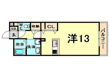 DAIKENN武庫之荘ポルタ(ワンルーム/1階)の間取り写真