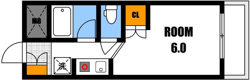 B-RESIDENCE古市(1K/2階)の間取り写真