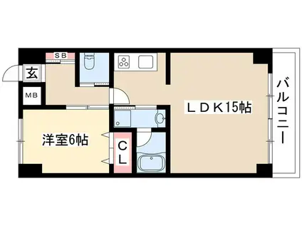ブルームライフ今池(1LDK/4階)の間取り写真