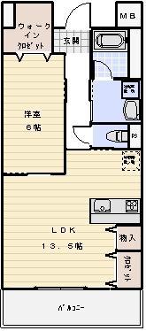 MS ARTI(1LDK/2階)の間取り写真