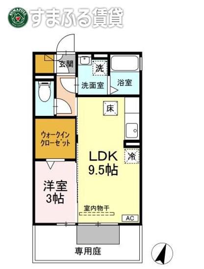 セジュール萌(1LDK/1階)の間取り写真