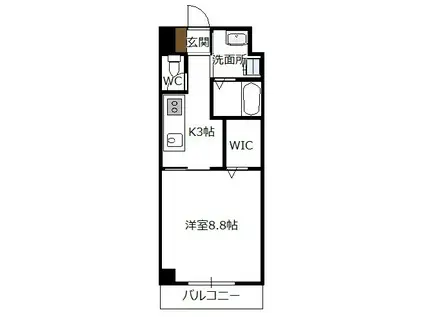 ラ・ベル・メゾン古市(1K/3階)の間取り写真