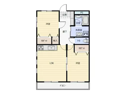 グランド・プロビデンス(2LDK/1階)の間取り写真