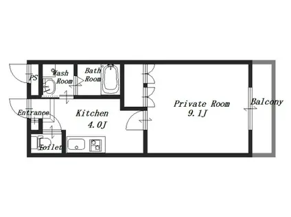 サニーヴィラ(1K/2階)の間取り写真