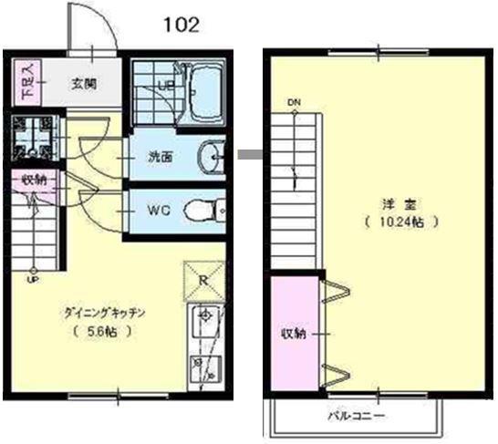 ベイフロント根岸(1DK/2階)の間取り写真