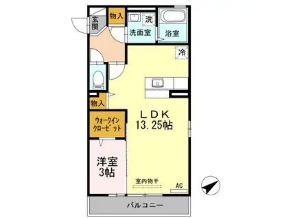 シャンテ(1LDK/3階)の間取り写真