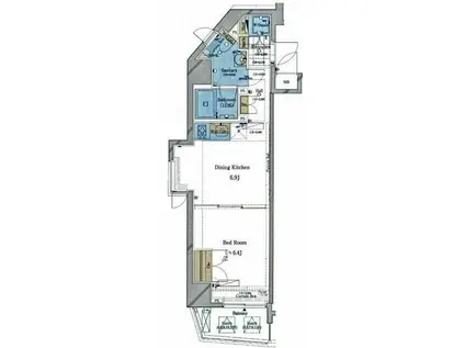 コンシェリア西新宿(1DK/6階)の間取り写真