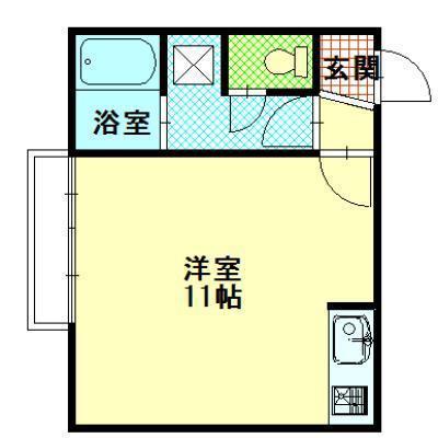 パールデンタルビル(ワンルーム/3階)の間取り写真