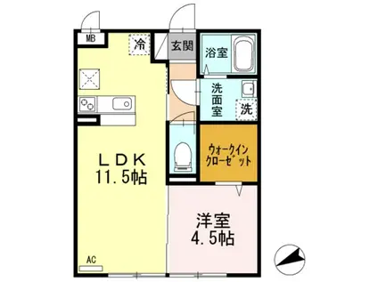 ウィステリア(1LDK/3階)の間取り写真