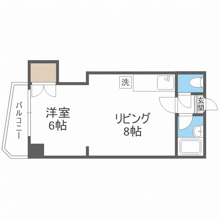 円山ハイム(1LDK/4階)の間取り写真