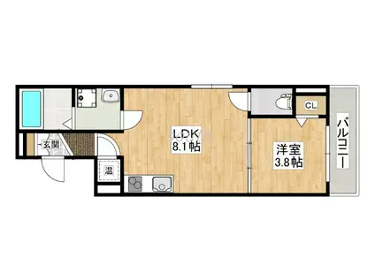 ルミエール弥刀(1LDK/3階)の間取り写真