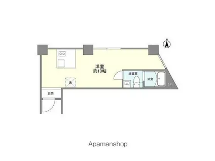 TRIAS.B(ワンルーム/2階)の間取り写真