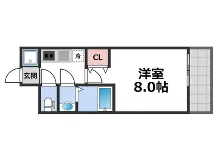 インプルーブ四天王寺(1K/4階)の間取り写真