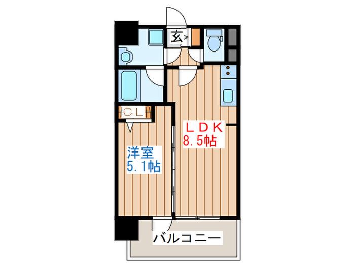 グランドロアール仙台西公園(1LDK/6階)の間取り写真